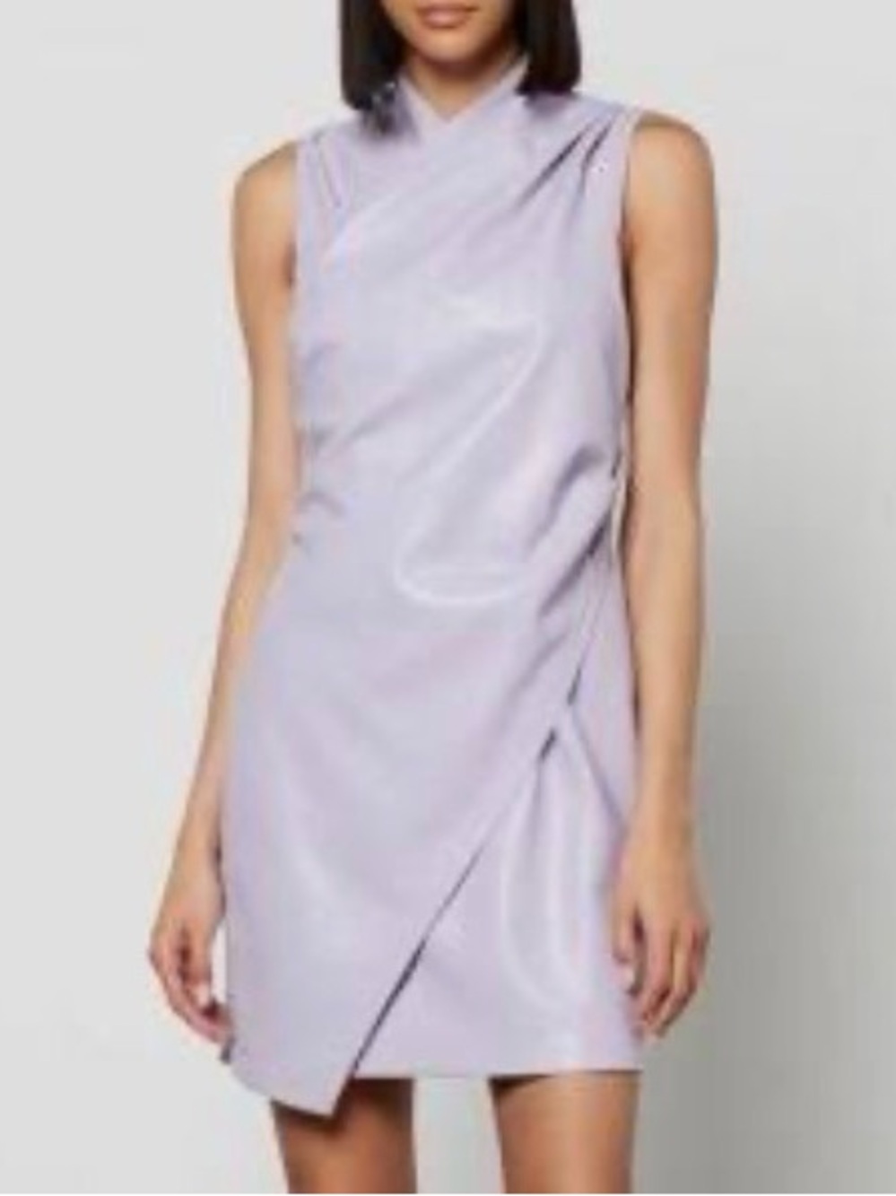 Nanushka Melba Vegan Leather Wrap Mini Dress